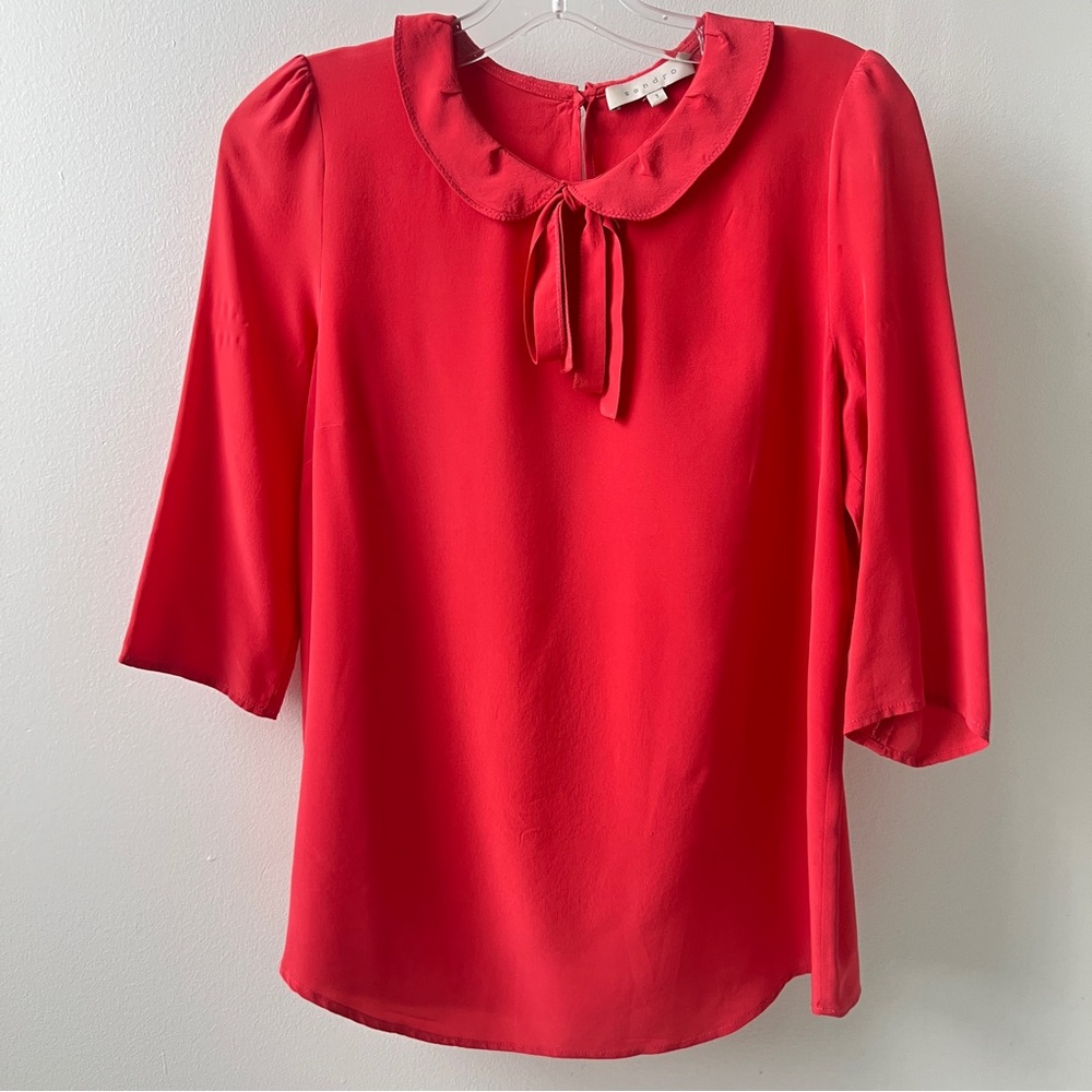 Sandro Silk Blouse with Peter Pan Collar
